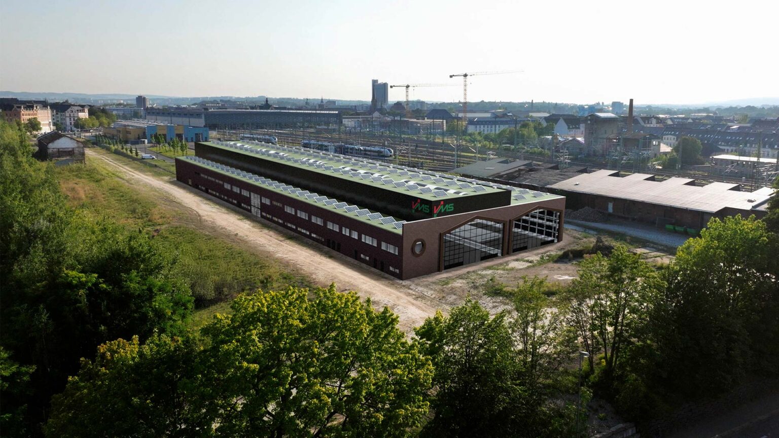 Neuer Eisenbahnbetriebshof nahe der Sachsen-Allee