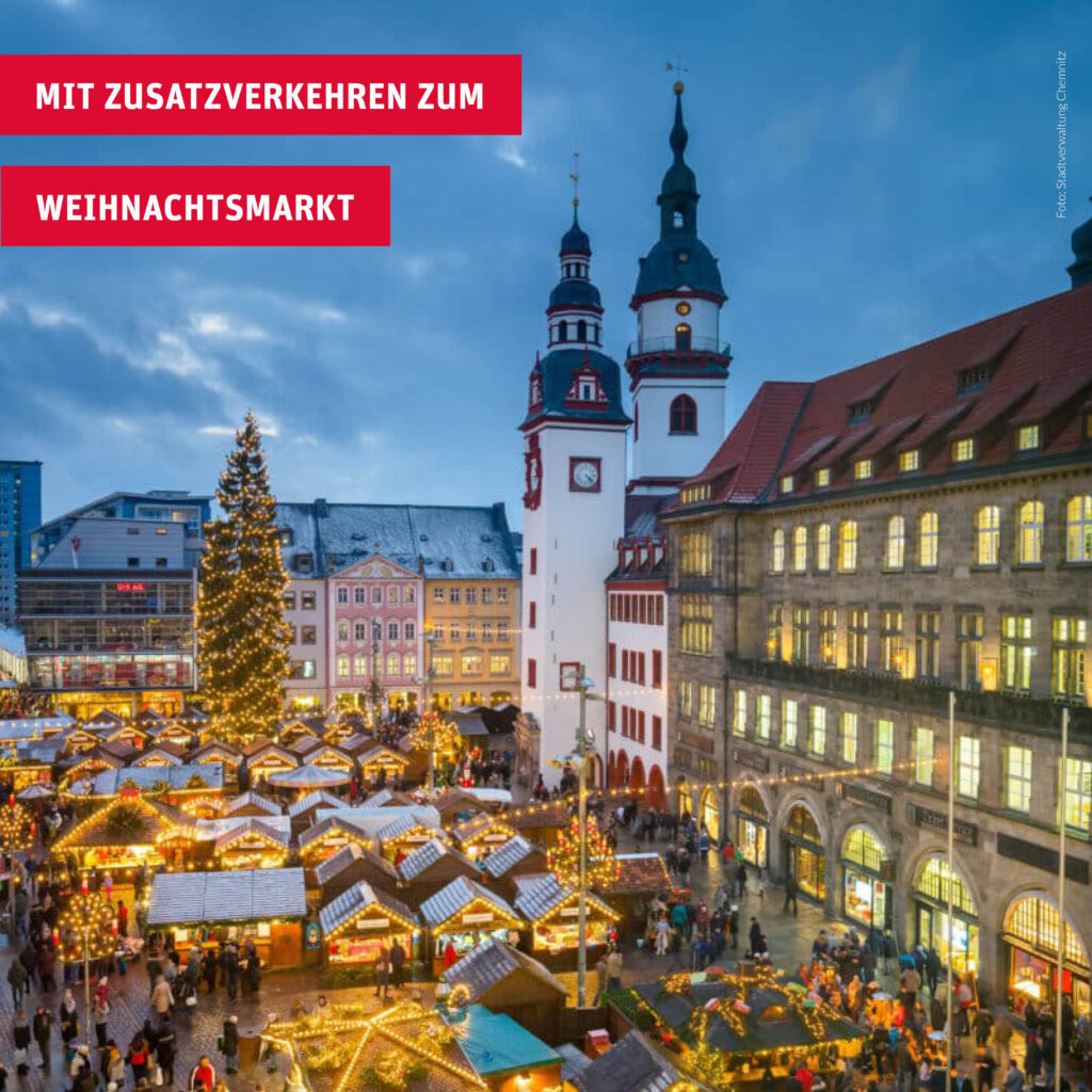 Mit den Zusatzverkehren an den Adventswochenenden zu den Weihnachtsmärkten im VMS