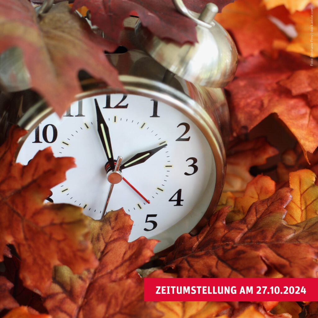 Zeitumstellung von Sommerzeit auf Winterzeit am 27. Oktober 2024