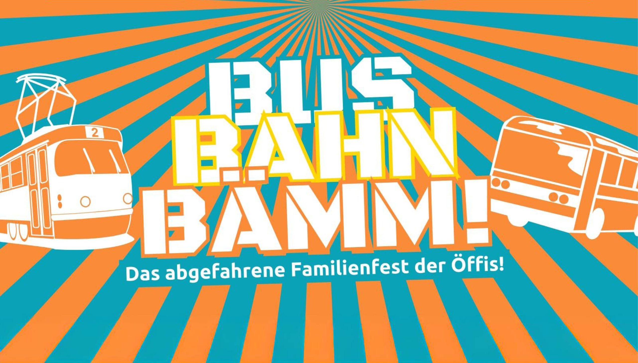 Logo "Bus Bahn Bämm!" des Parkeisenbahnfestes Chemnitz