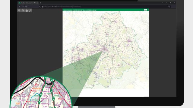 Neuer Verbundliniennetzplan im Detail auf VMS-Website